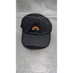 Dalix Rainbow Embroidered Baseball Cap Black Cotton Dad Hat Pride Adjustable